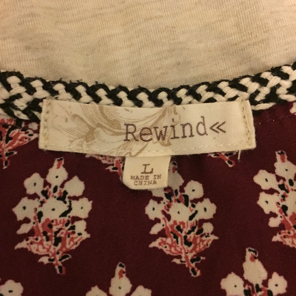 REWIND Short Sleeve Patterned Bohemian Tunic Top - Picture 5 of 5